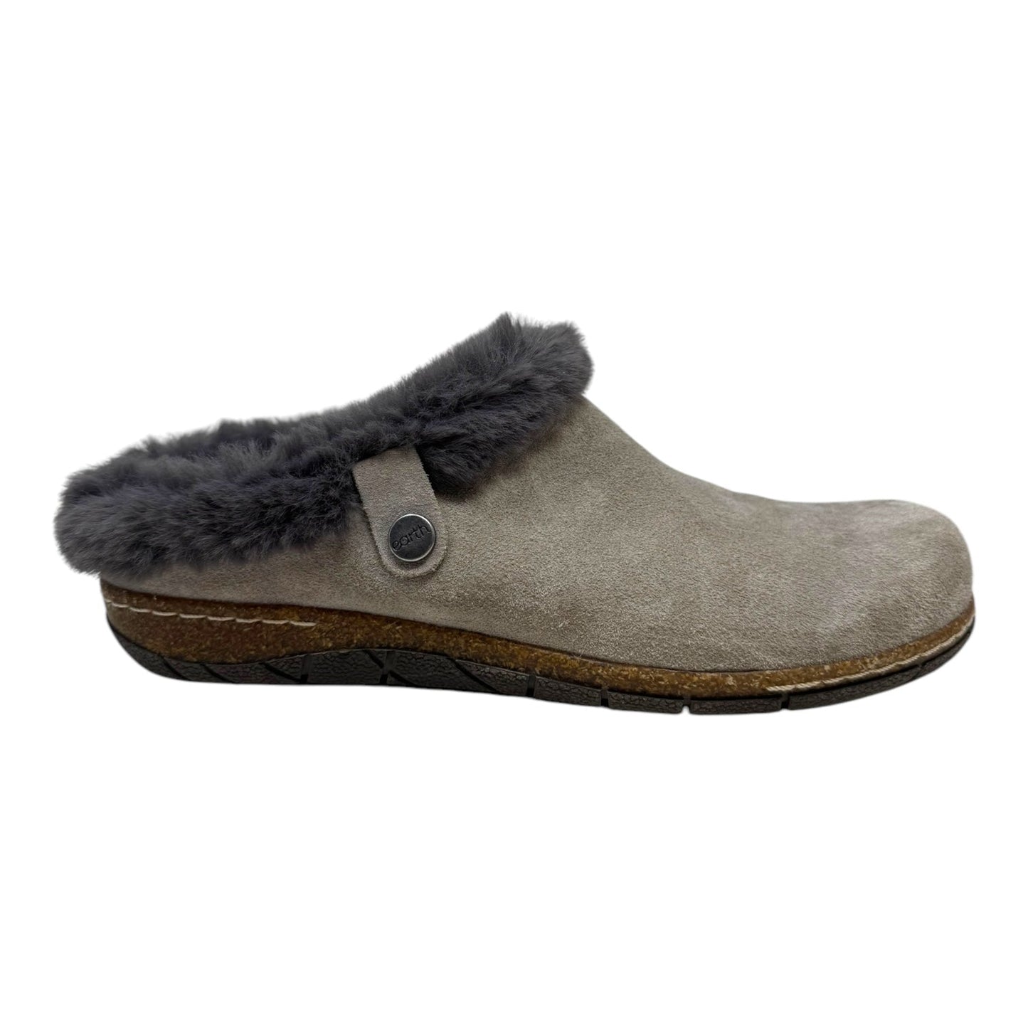 Elena Fur Lined Shoes Flats By Earth In Grey, Size: 9