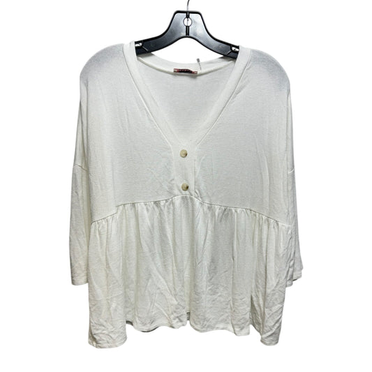 Top Short Sleeve By Andree By Unit In White, Size: S