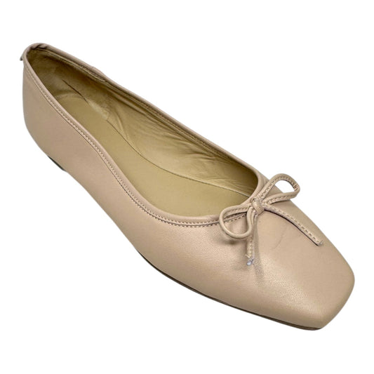 Gwynn Bow Nappa Leather Ballet Flats Shoes By Bernardo In Cream, Size: 9