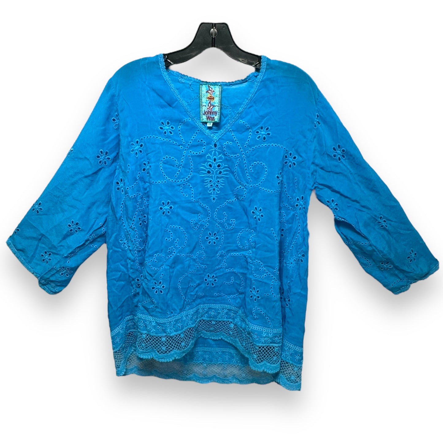 Top Long Sleeve By Johnny Was In Blue, Size: Xs