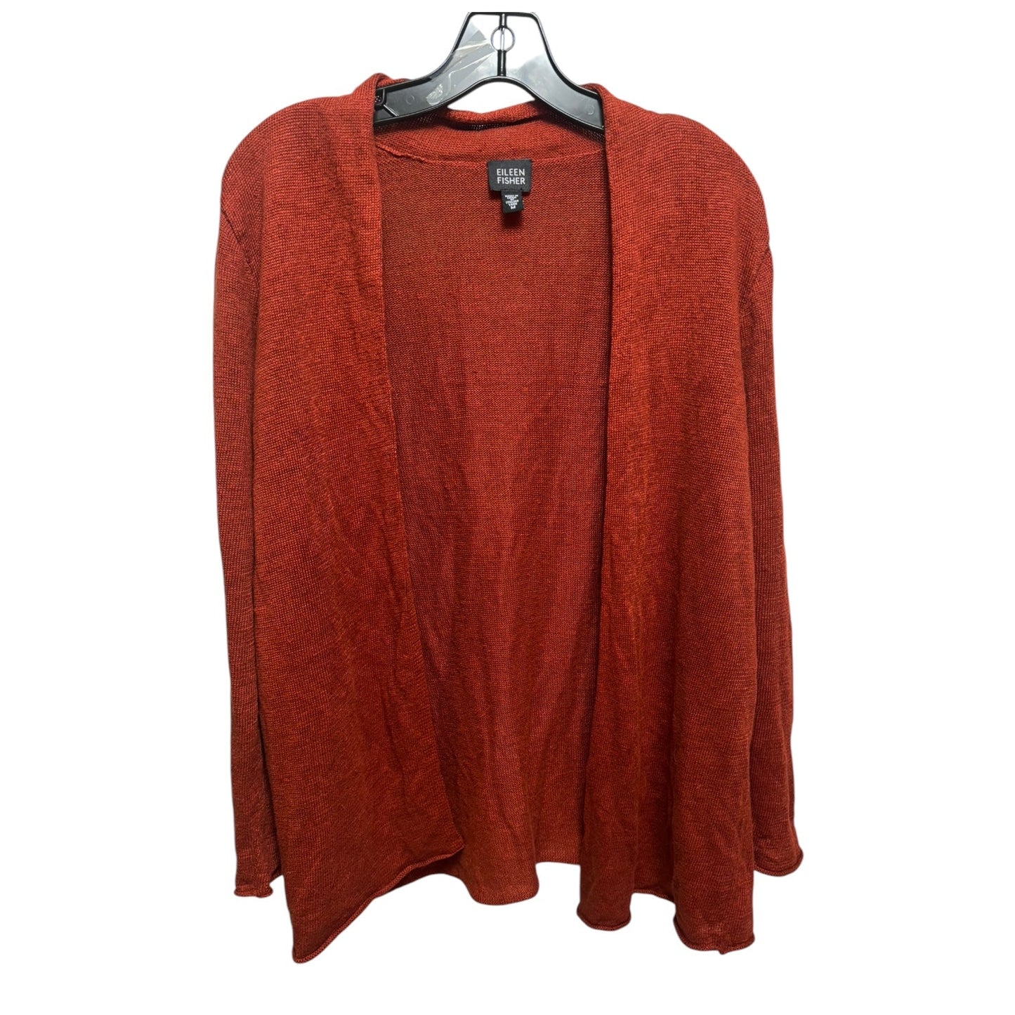 Linen Sweater Cardigan By Eileen Fisher In Brown, Size: M