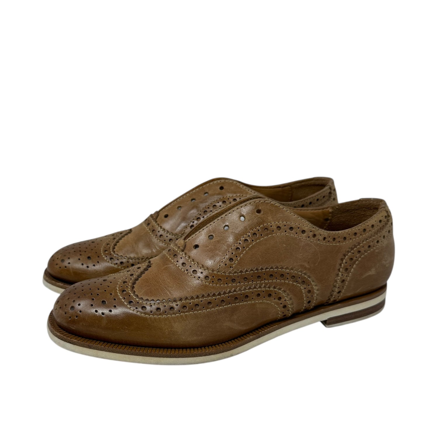 Wingtip Slip-On Brogue Oxfords By Rag And Bone In Cognac, Size: 6.5