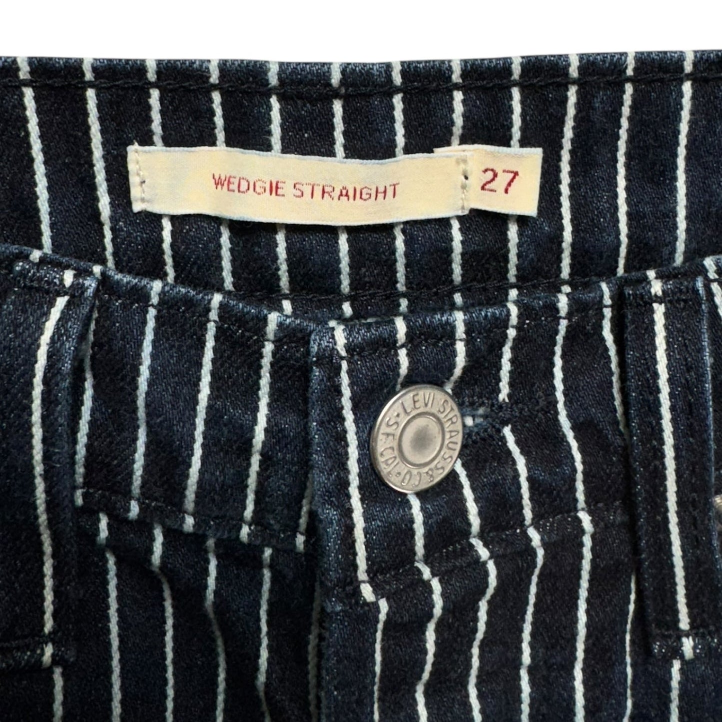 Pinstripe Wedgie Straight Jeans Straight By Levis In Striped Pattern, Size: 4