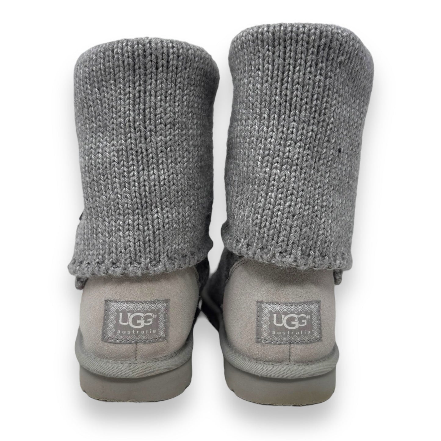 Classic Cardy Boots Designer By Ugg In Grey, Size: 8