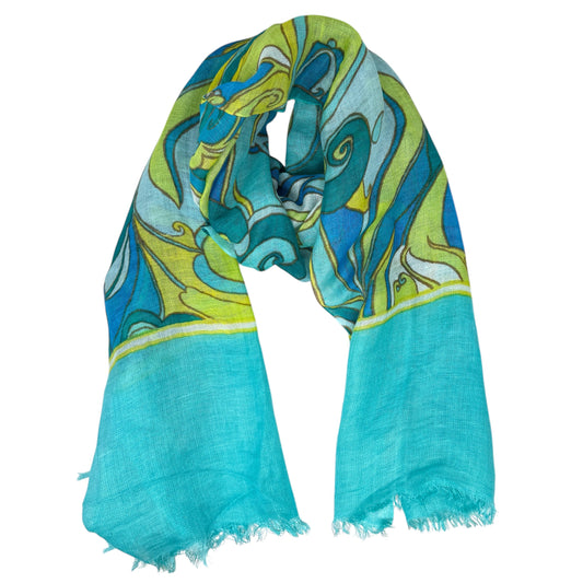 Summer 2012 Collection Turquoise Swirl Scarf By Trina Turk For Banana Republic