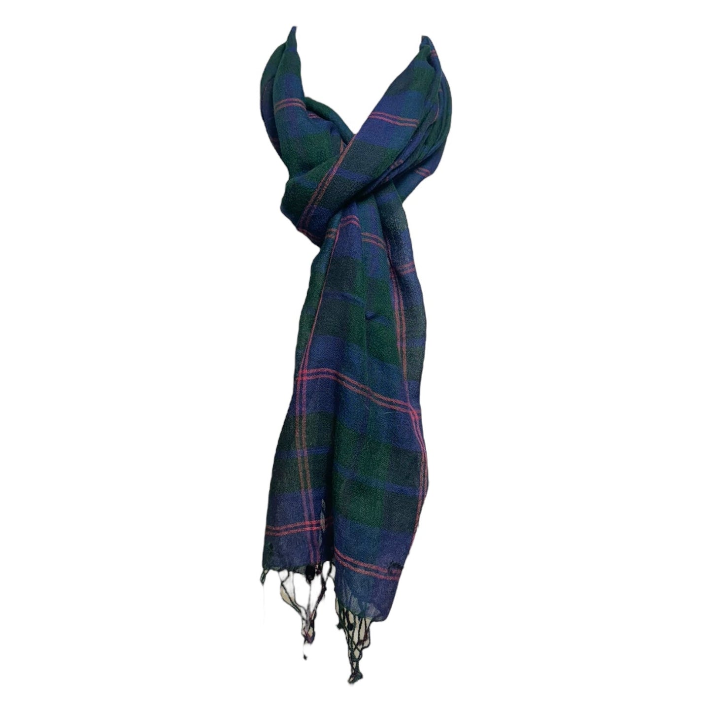 Plaid Wool Scarf Long By Brooks Brothers