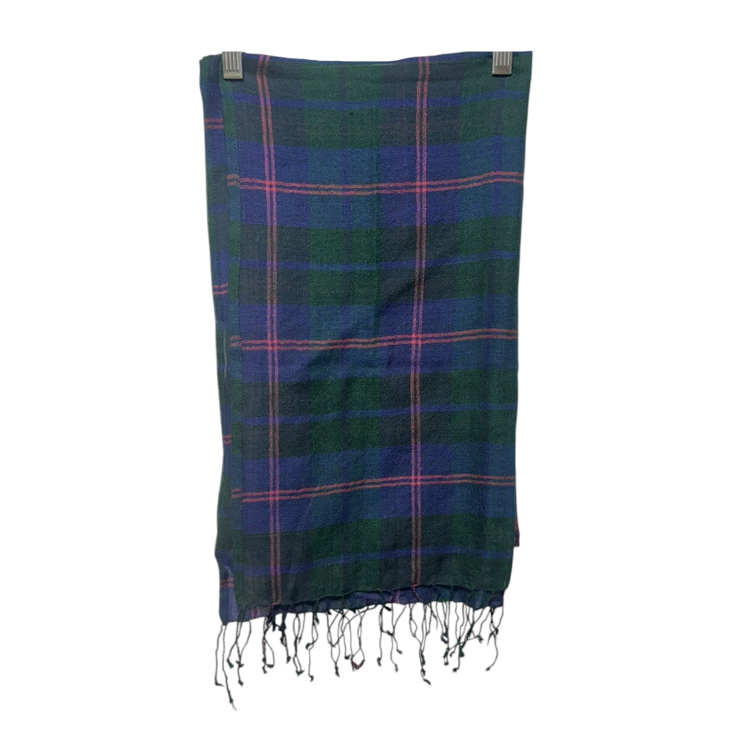 Plaid Wool Scarf Long By Brooks Brothers