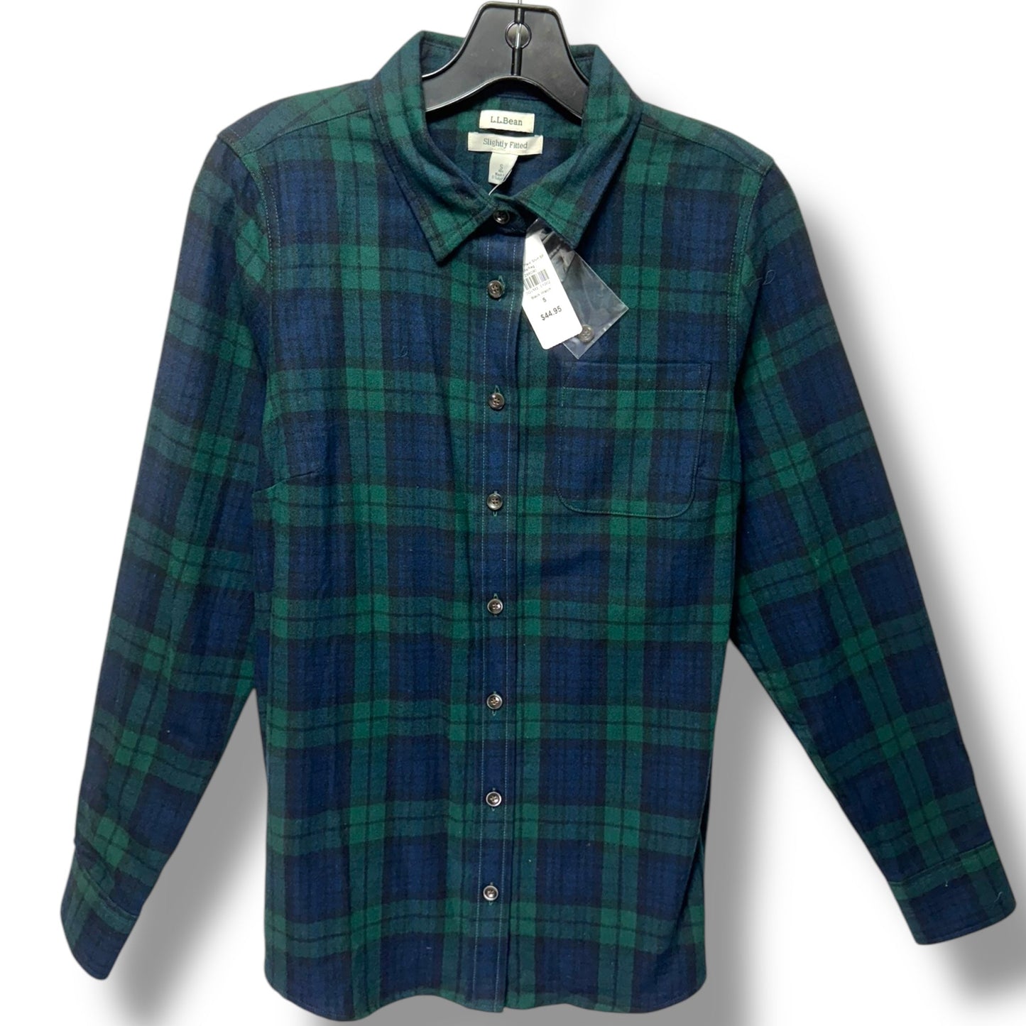 Top Long Sleeve By L.l. Bean In Plaid Pattern, Size: S