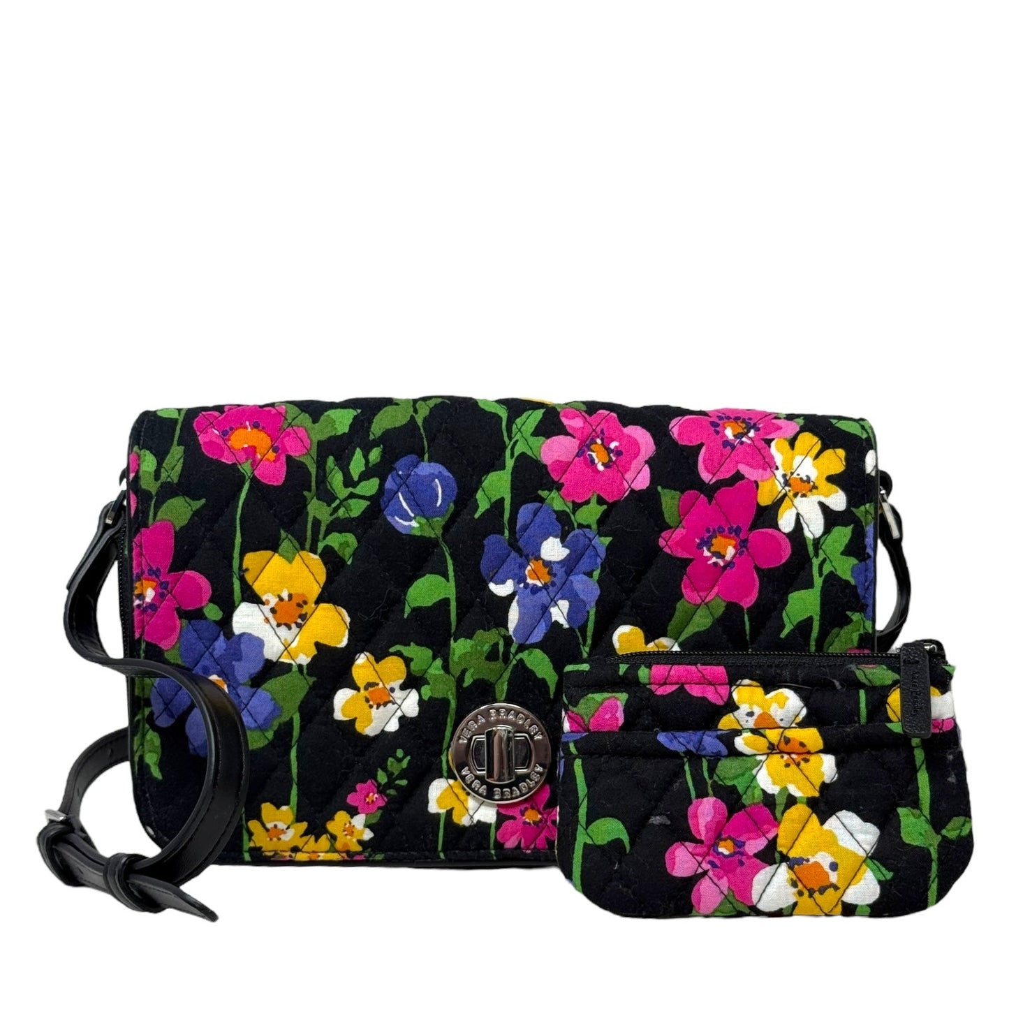 Wildflower Garden Turnlock Crossbody & Coin Purse Set By Vera Bradley, Size: Small