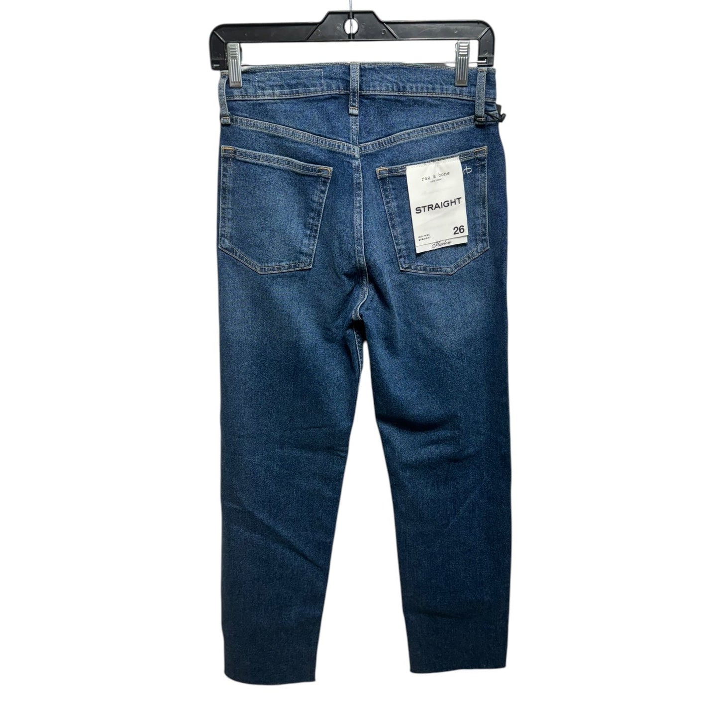 Harlow Jeans Straight By Rag & Bones Jeans In Blue Denim, Size: 2