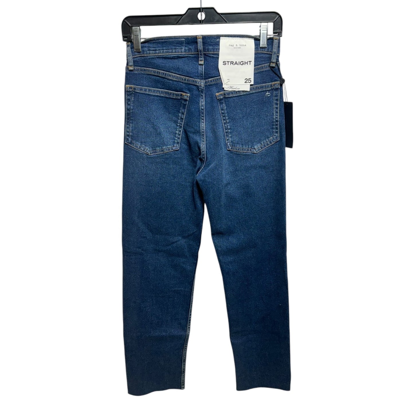 Harlow Jeans Straight By Rag & Bones Jeans In Blue Denim, Size: 0