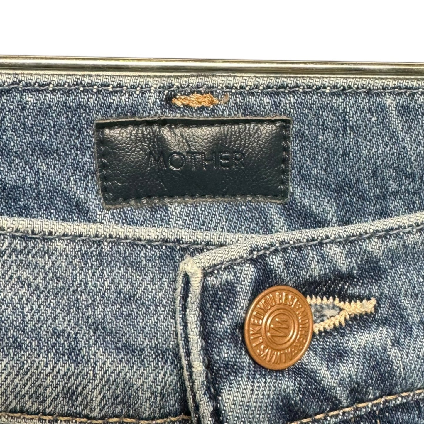 The Hiker Hover Jeans Straight By Mother Jeans In Blue Denim, Size: 2