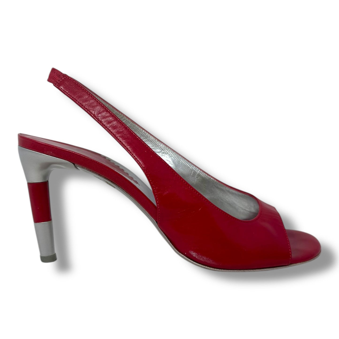 Kidglass Craie Slingback Pumps By Charles Jourdan Paris In Red, Size: 8