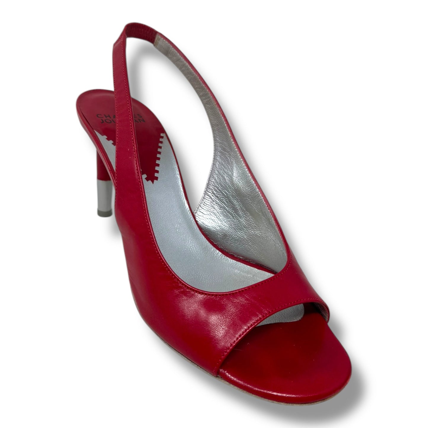 Kidglass Craie Slingback Pumps By Charles Jourdan Paris In Red, Size: 8