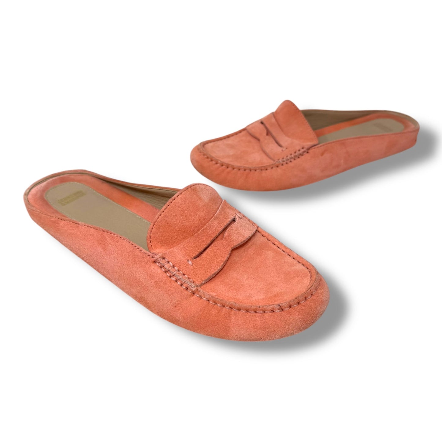 Giada Suede Mules By Johnston & Murphy In Peach, Size: 8