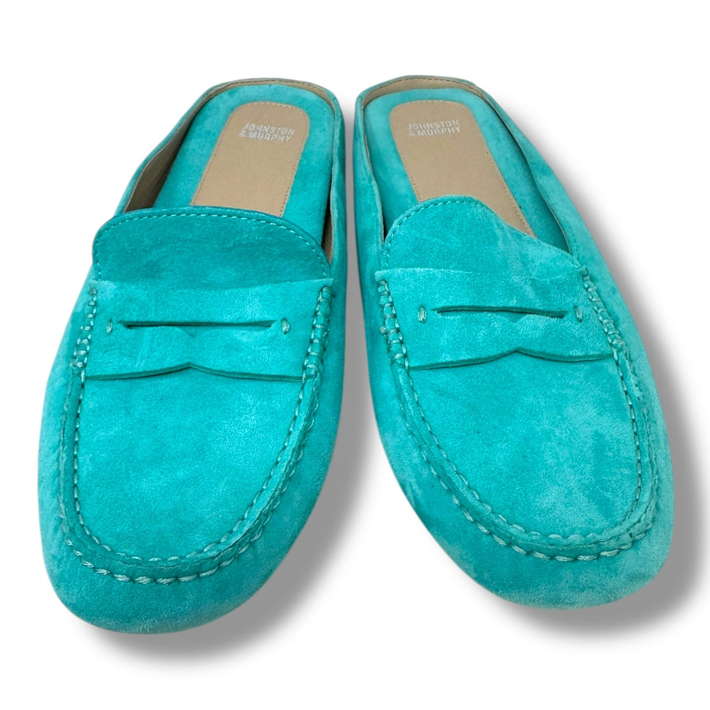 Giada Suede Mules By Johnston & Murphy In Aqua, Size: 8