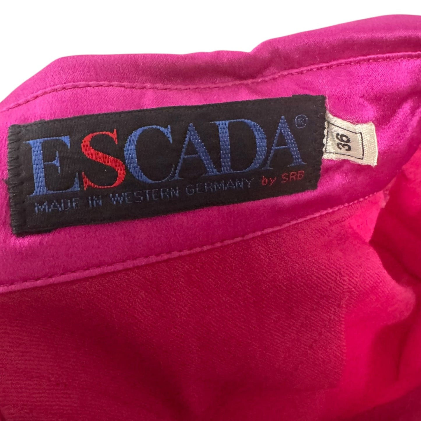 Vintage Wool & Silk Top Long Sleeve Designer By Escada In Pink, Size: M