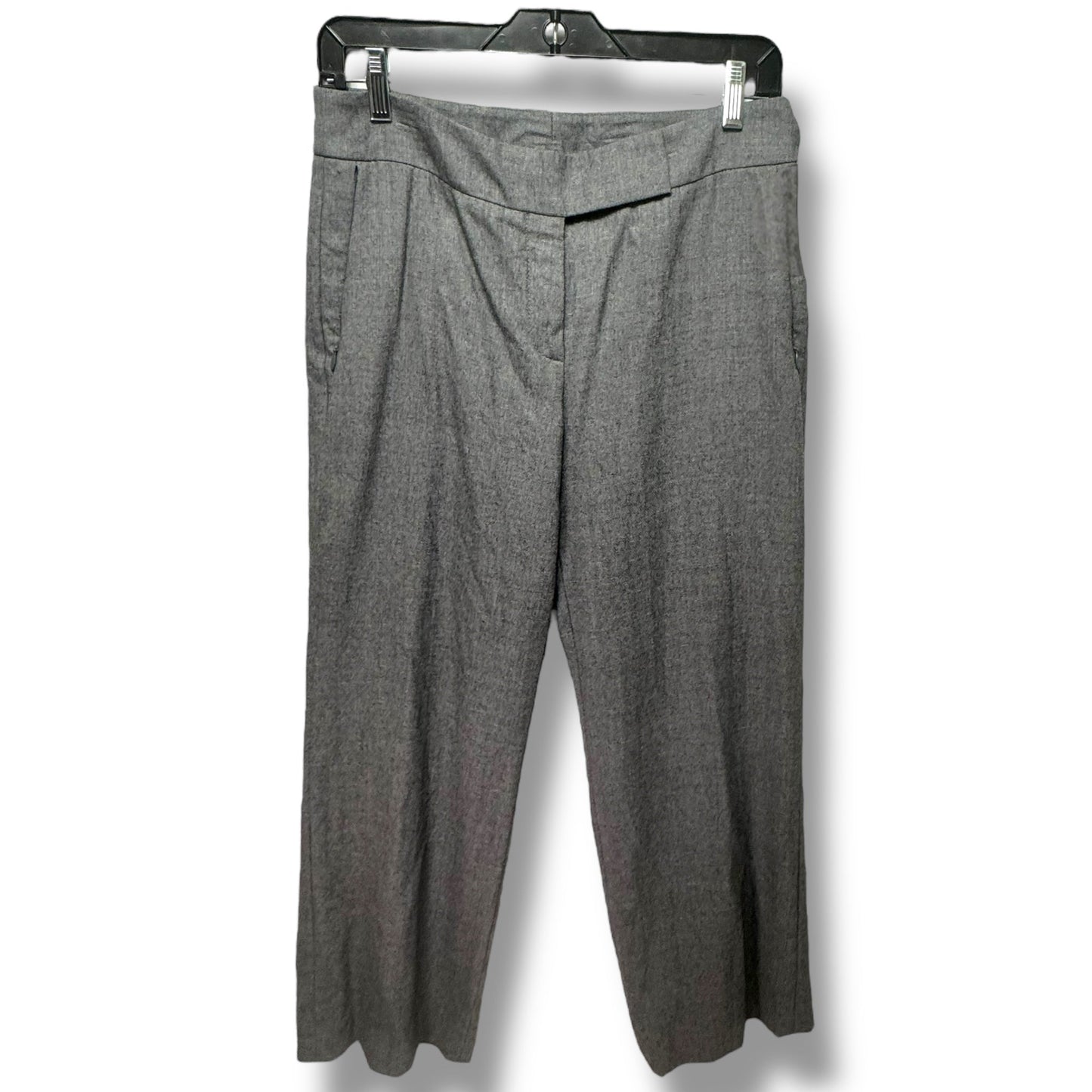 Wool Blend Cropped Wide Leg Pants By Akris Punto In Grey, Size: 6