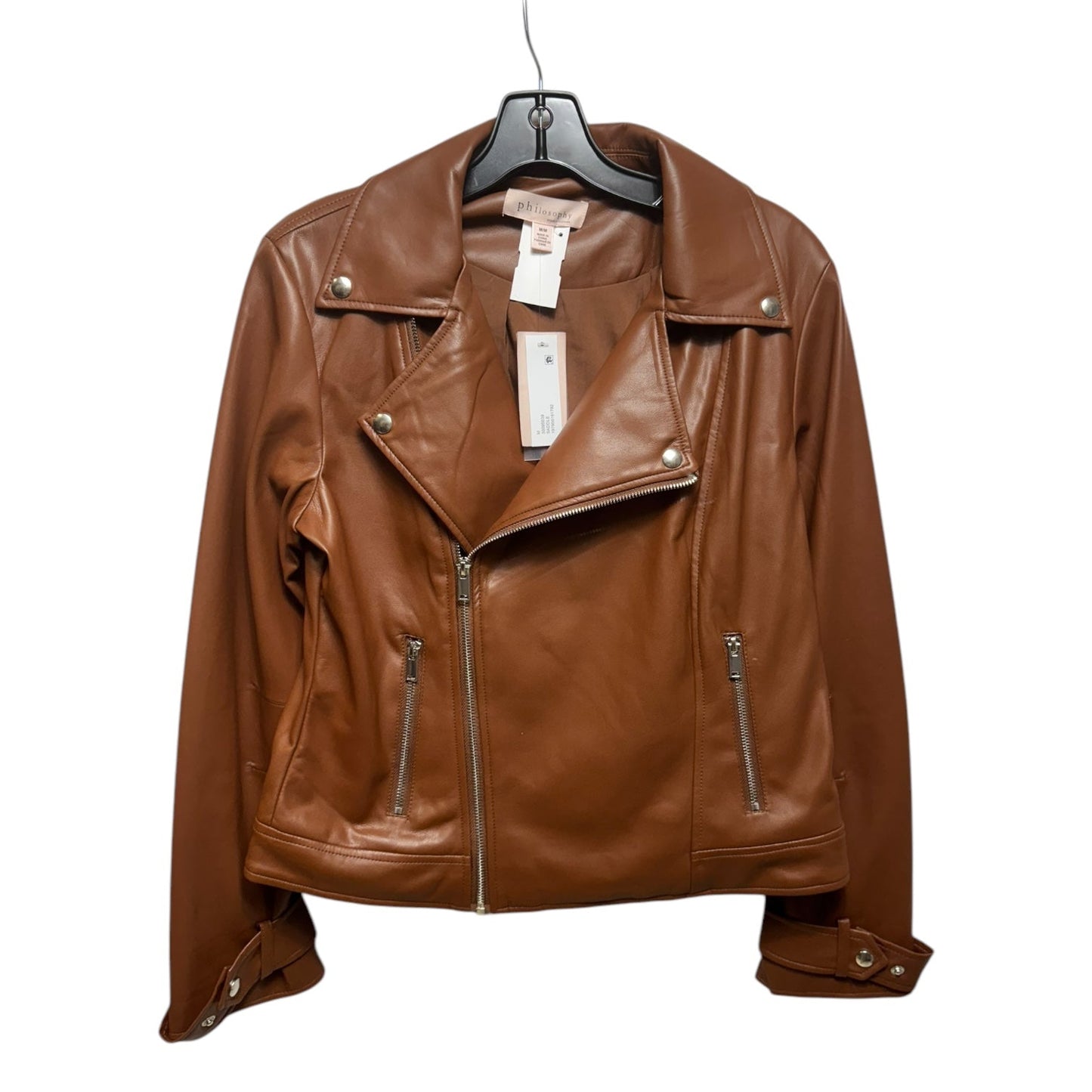 Jacket Moto By Philosophy In Brown, Size: M