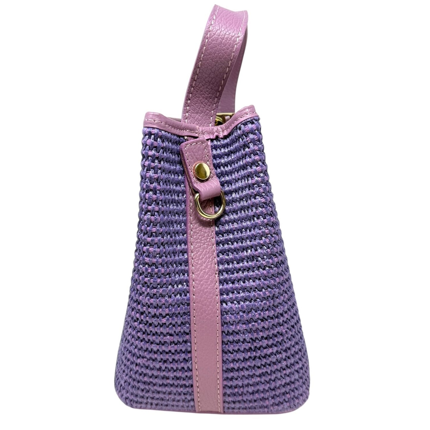 Made In Italy Leather Trim Woven Tote By Viola Casstellani Size: Medium