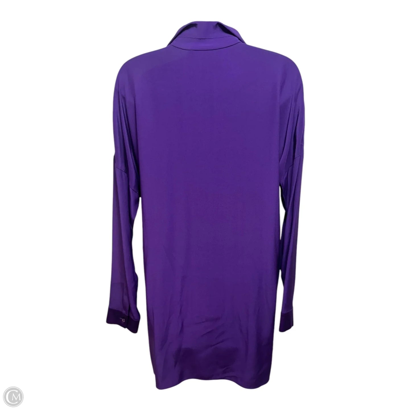 100% Silk Tunic Designer By Lafayette 148 In Purple, Size: S