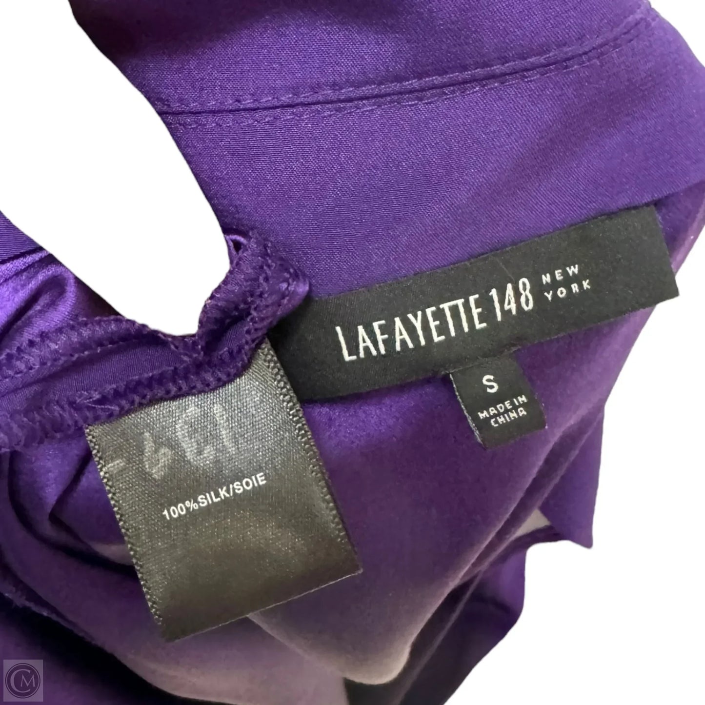 100% Silk Tunic Designer By Lafayette 148 In Purple, Size: S