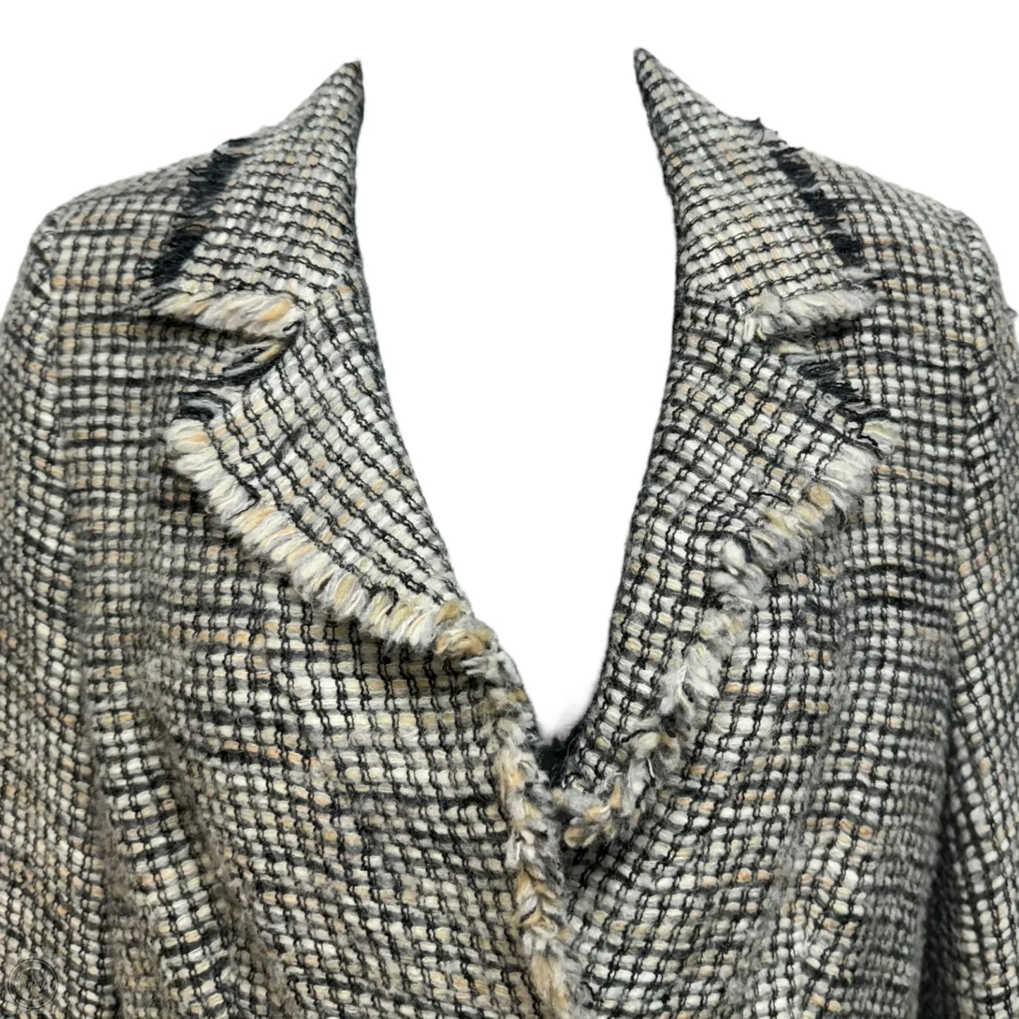 Wool Mohair Tweed Blazer Designer By Escada In Multi-colored, Size: S