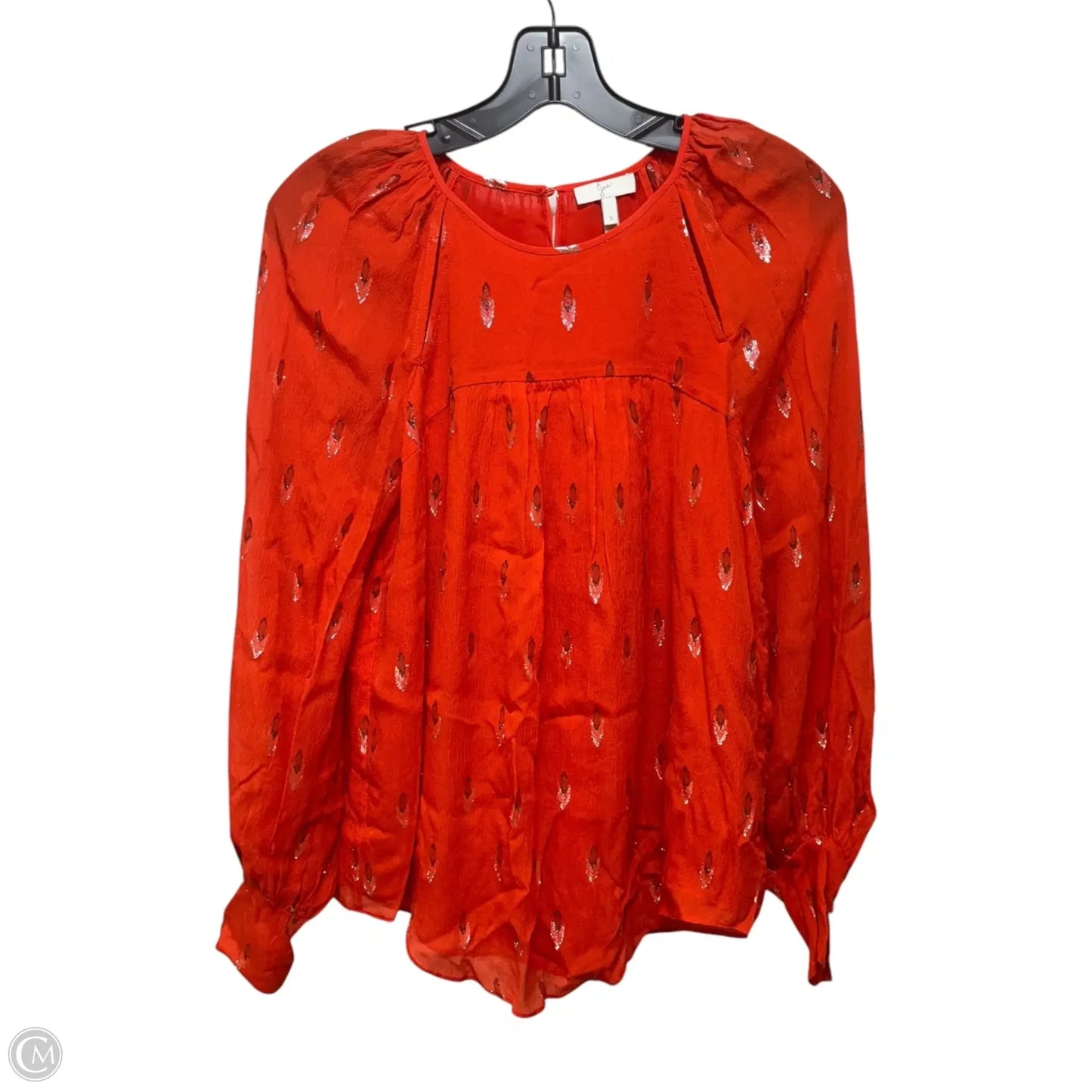 Top Long Sleeve By Joie In Red & Silver, Size: S