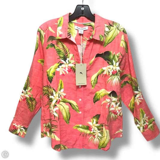 Top Long Sleeve By Tommy Bahama In Tropical Print, Size: S