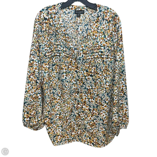 Top Long Sleeve By In Studio In Floral Print, Size: 3x