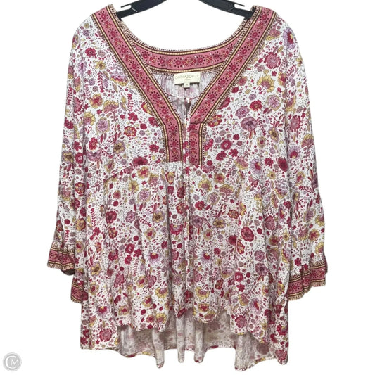 Top Long Sleeve By Cynthia Rowley In Floral Print, Size: 3x