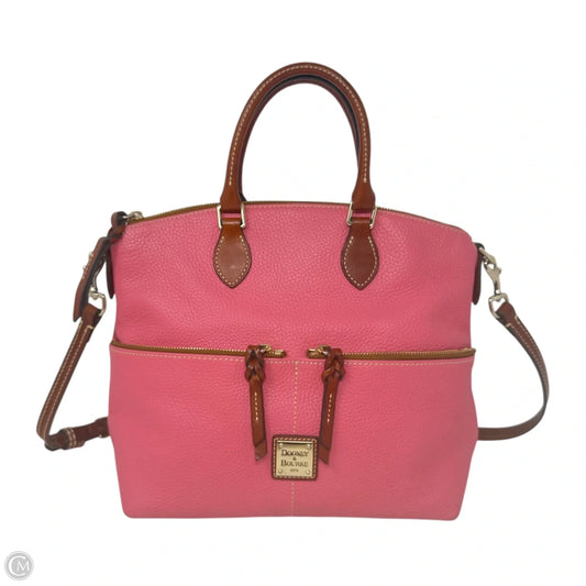 Dillen Pebble Grain Double Pocket Satchel Designer By Dooney And Bourke In Hot Pink, Size: Medium