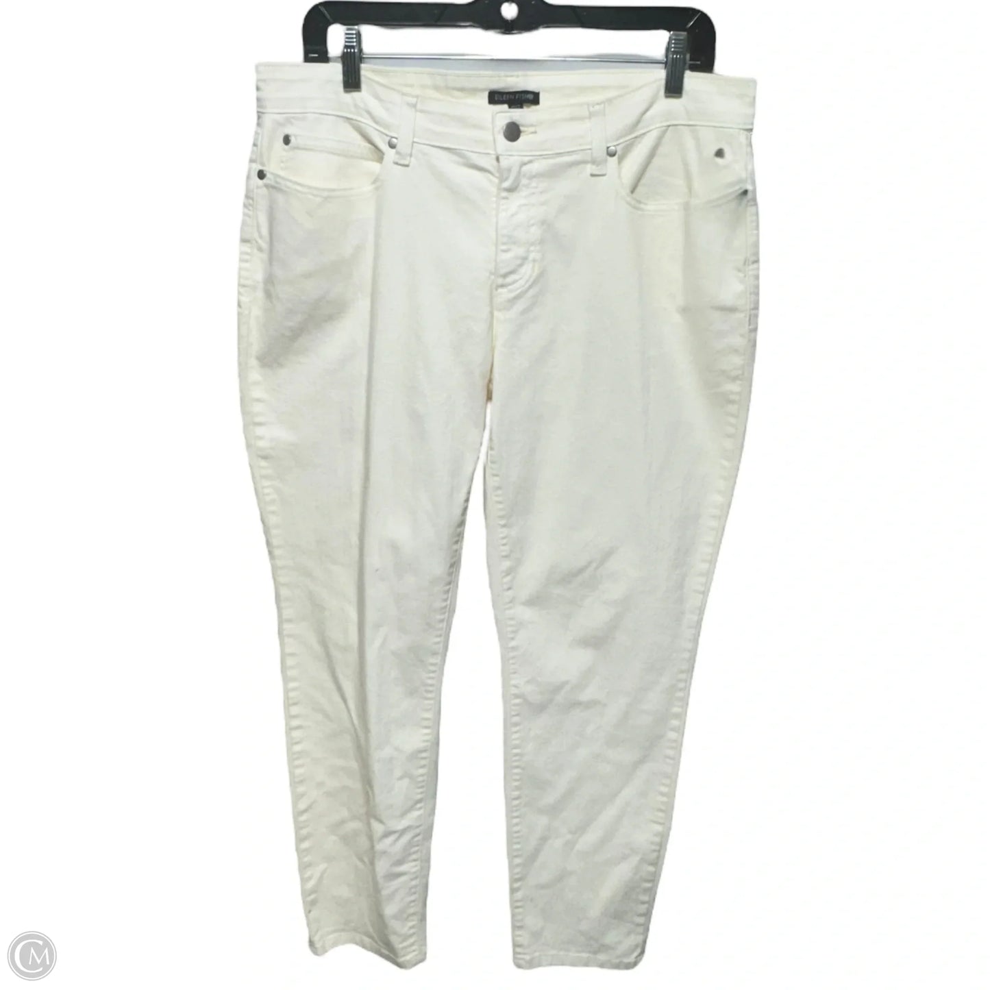 Jeans Straight By Eileen Fisher In Cream, Size: 12