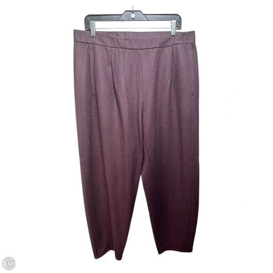 Wool Pants Joggers By Eileen Fisher In Maroon, Size: L