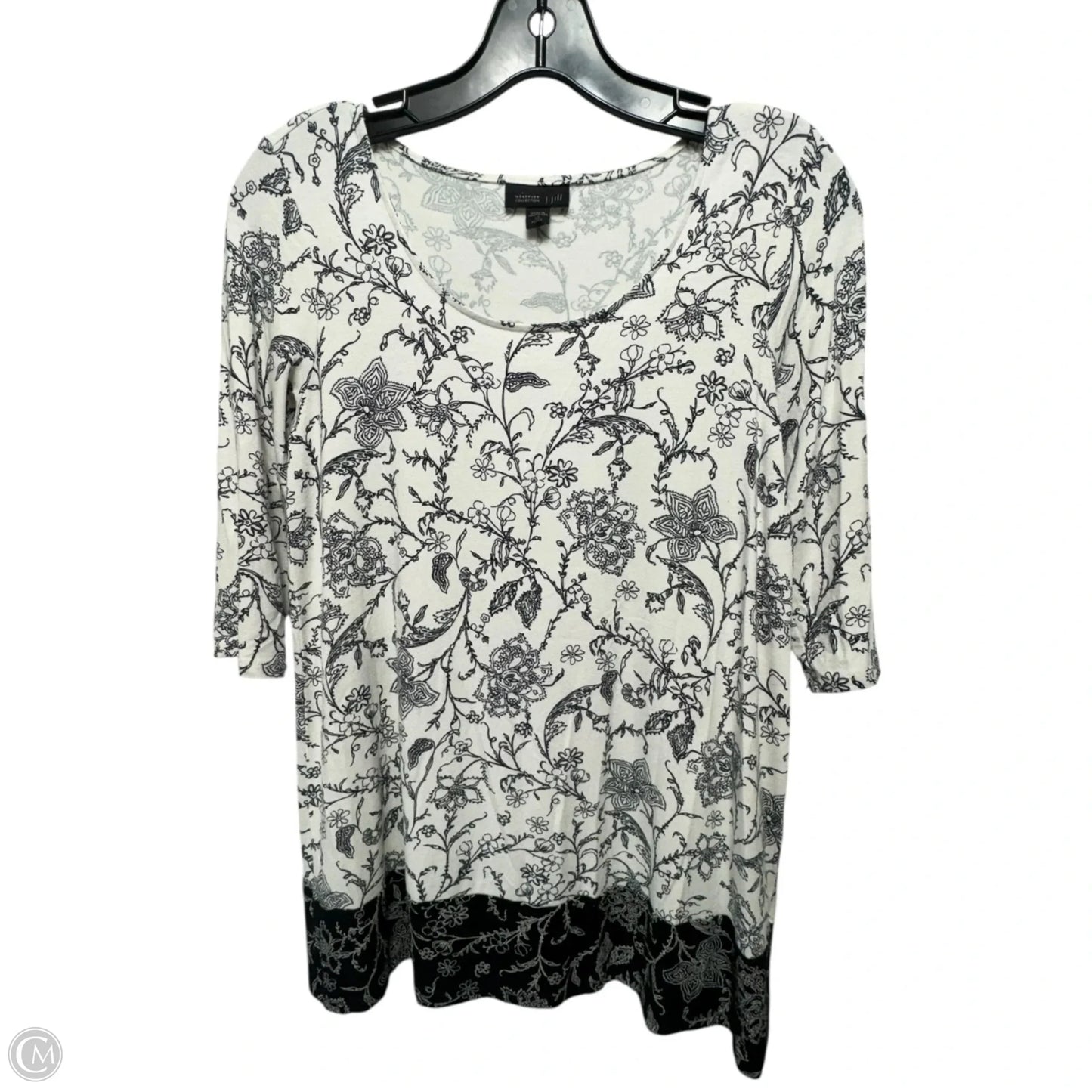 Top 3/4 Sleeve By J. Jill In Black & White, Size: Xs