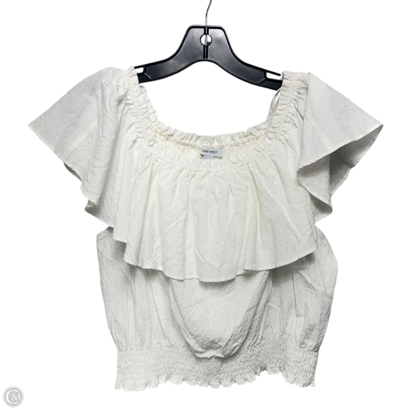 Top Short Sleeve By Nine West Apparel In Cream, Size: Xl