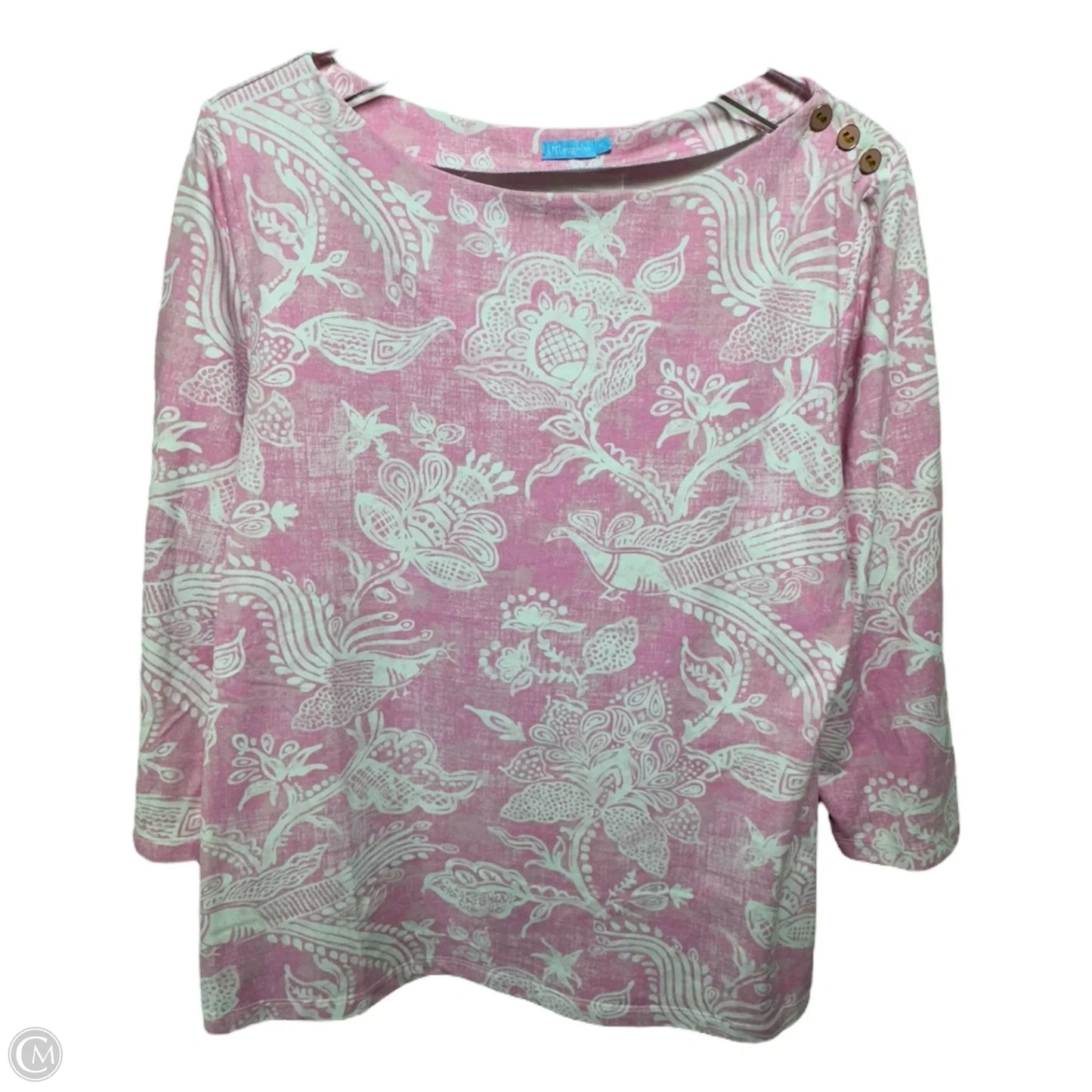 Top 3/4 Sleeve By J Mclaughlin In Pink, Size: Xl