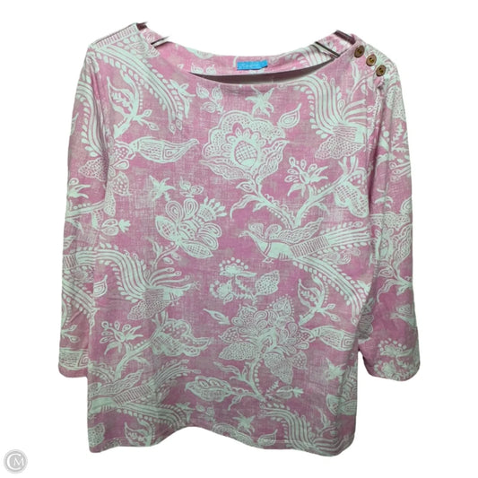 Top 3/4 Sleeve By J Mclaughlin In Pink, Size: Xl