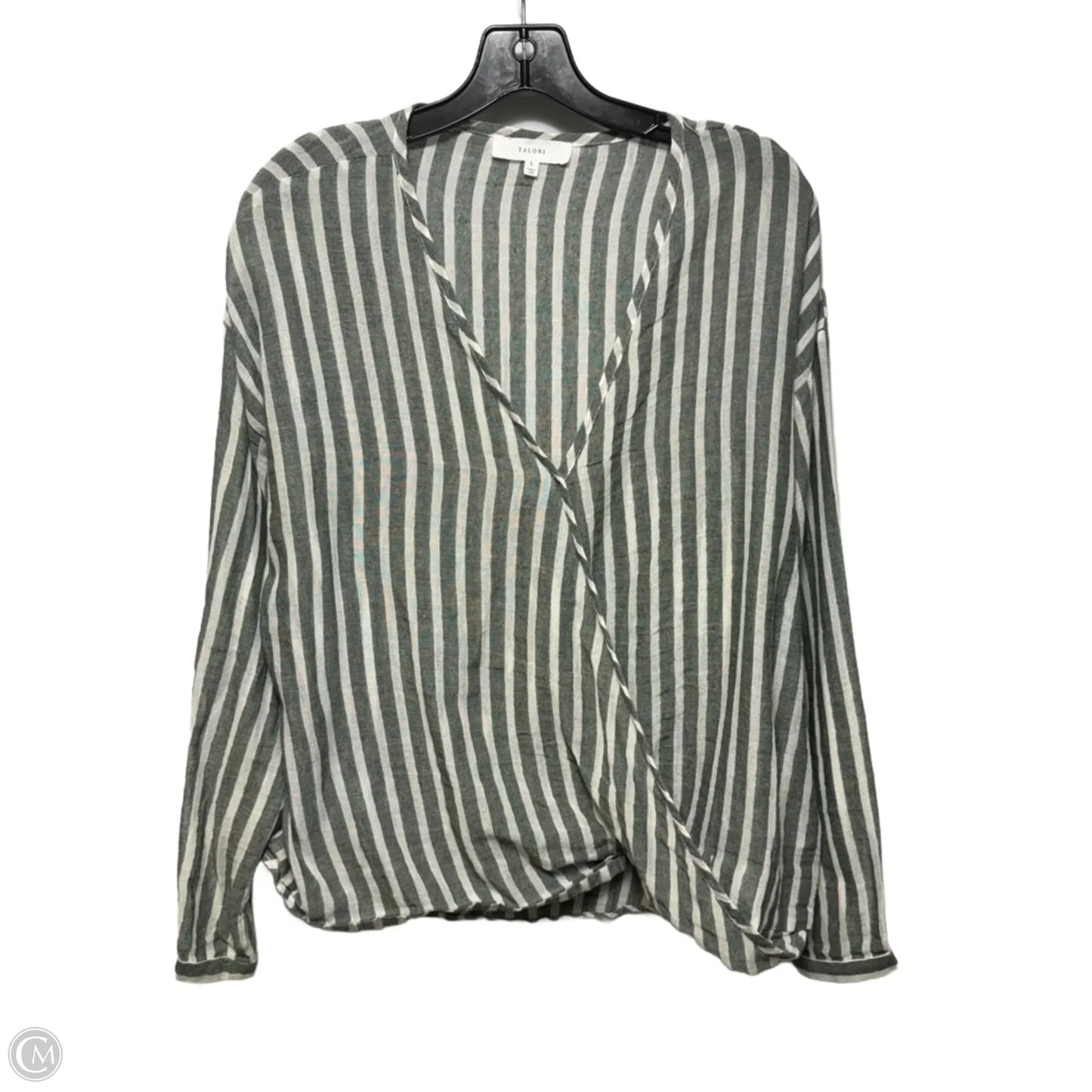 Top Long Sleeve By Talori In Striped Pattern, Size: L