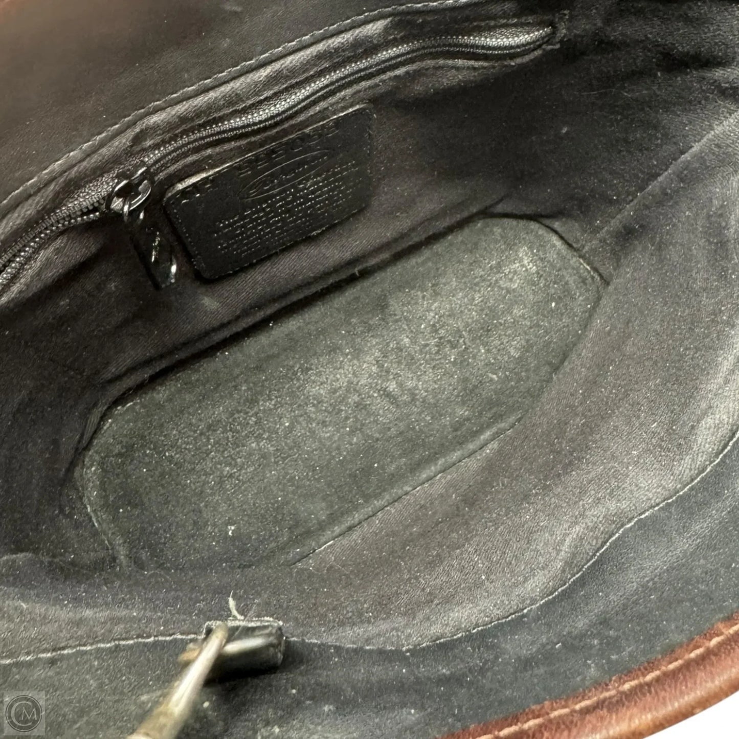 Slim Leather Bucket Handbag Designer By Brighton, Size: Medium