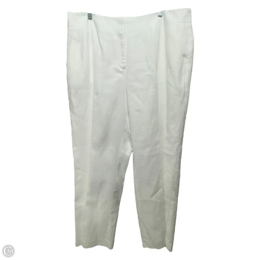 Linen Pants Dress By Talbots In White, Size: 16