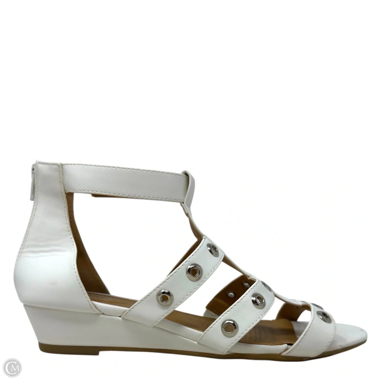 Caged Gladiator Sandals  By Comfortview In White, Size: 11