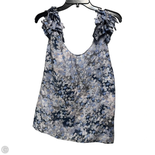 Cotton-silk Blend Top Sleeveless By Banana Republic In Blue, Size: M