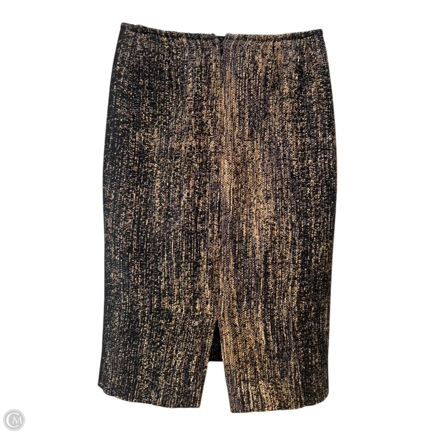 Christina Pencil Skirt Designer By Lafayette 148 In Black & Gold, Size: 6