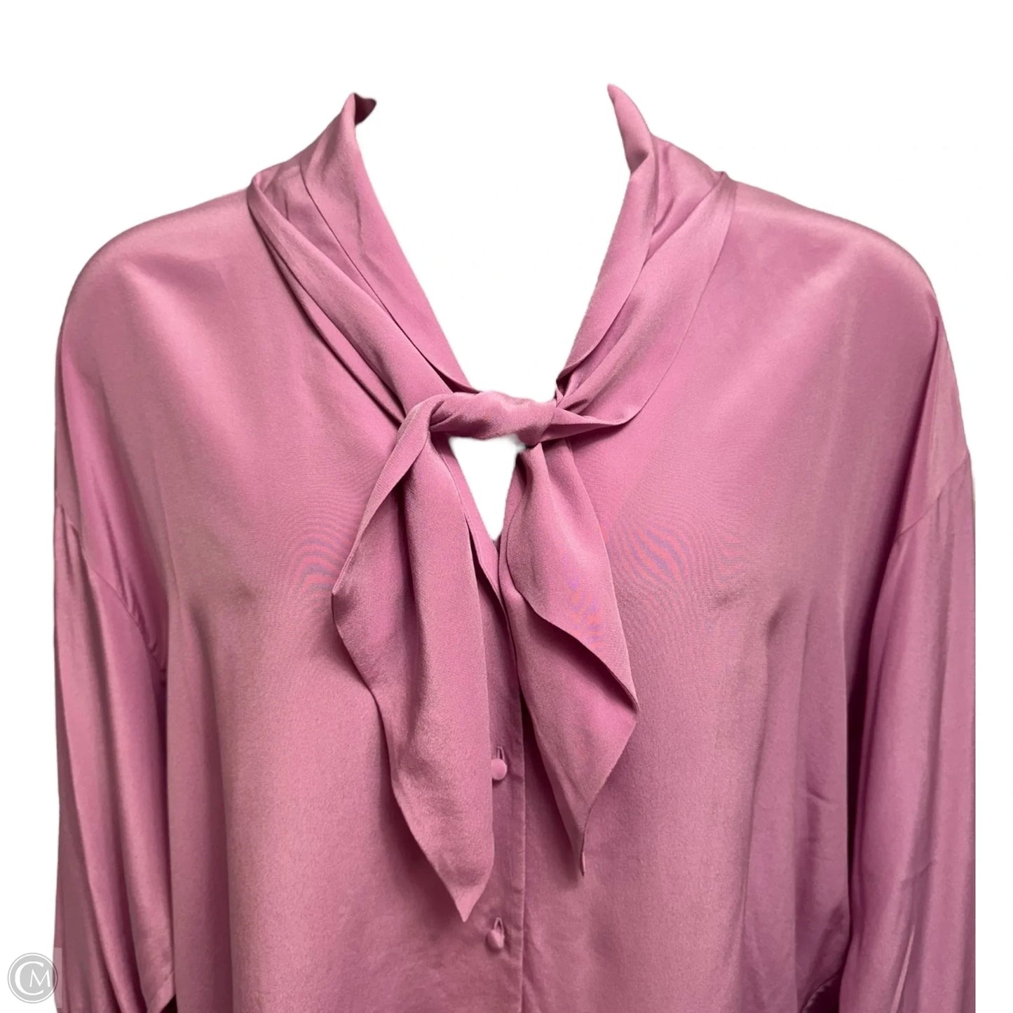 Biscarfa Silk Blouse Long Sleeve By Hugo Boss In Pink, Size: 10