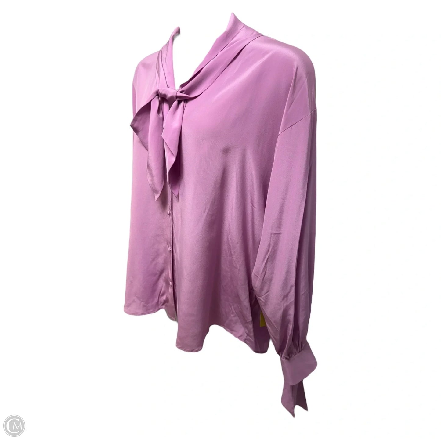 Biscarfa Silk Blouse Long Sleeve By Hugo Boss In Pink, Size: 10