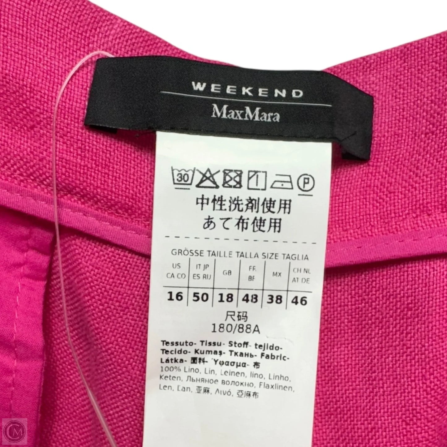 Malizia Linen Pants Designer By Max Mara In Pink, Size: 16