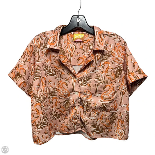 Top Short Sleeve By Dazey In Peach, Size: L