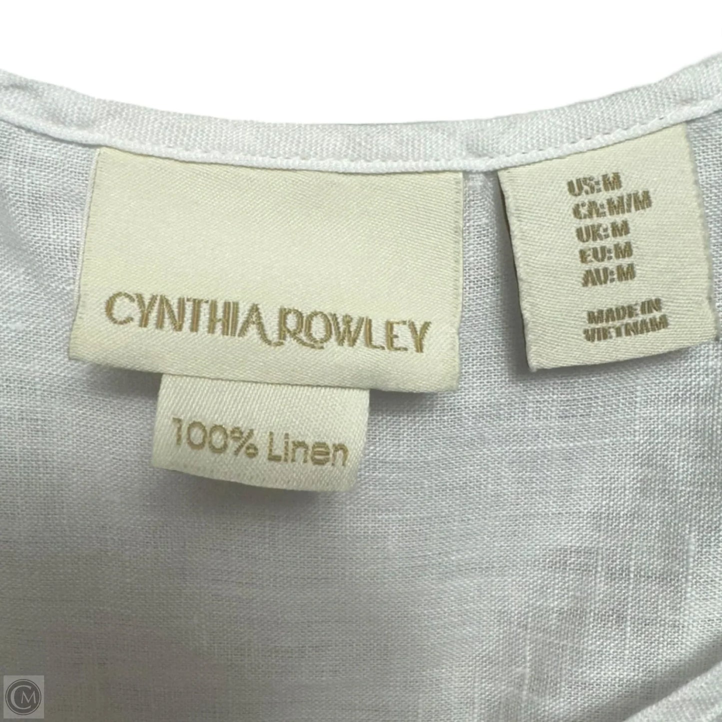 Linen Top Sleeveless By Cynthia Rowley In White, Size: M
