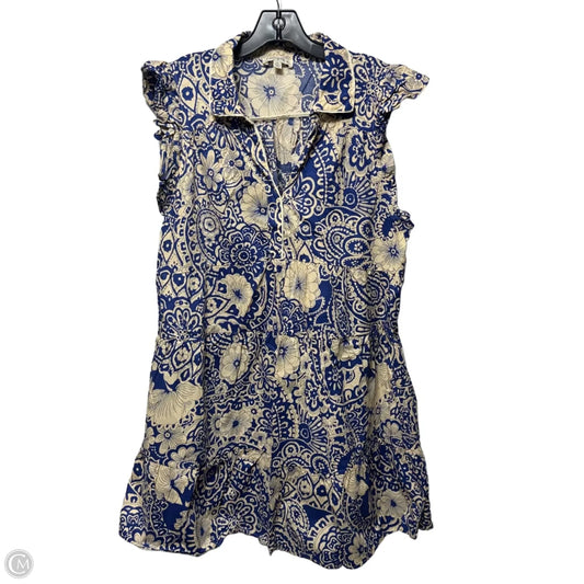 Dress Casual Short By Umgee In Blue & Cream, Size: 2x